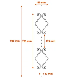 Schéma barreau doubles motifs SF07022