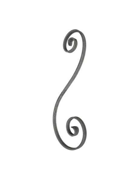 Volutes en acier plat 14x6 mm - en S - Queue de carpe