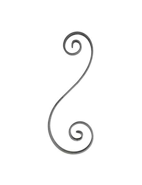 Volutes fer forgé en acier plat 14x6 mm - 450x170 mm