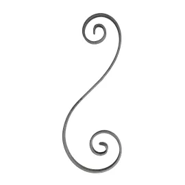 Volutes fer forgé en acier plat 14x6 mm - 450x170 mm