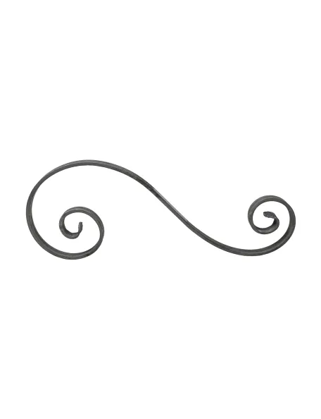 Volutes en fer plat 14x6 mm avec pattes d'oie - Forme S