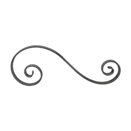 Volutes en fer plat 14x6 mm avec pattes d'oie - Forme S