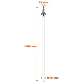 Barreau escalier H1000 base Ø16 mm