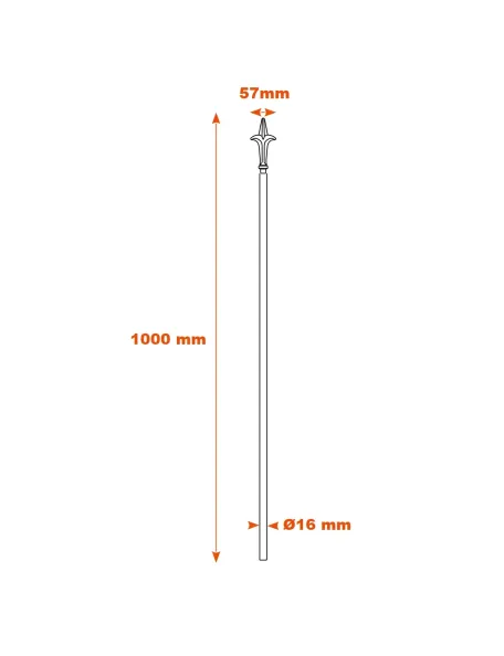 Barreau acier H1000 - 10081