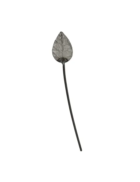 Feuille fer forgé ép. 2 mm avec tige - 180x30 mm