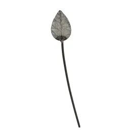 Feuille fer forgé ép. 2 mm avec tige - 180x30 mm