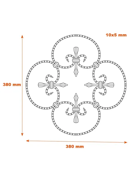 Élément déco 380x380 plat de 10x5