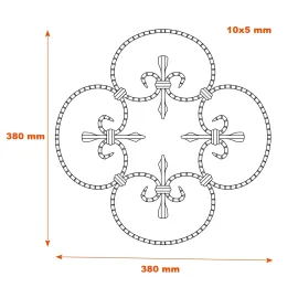 Élément déco 380x380 plat de 10x5