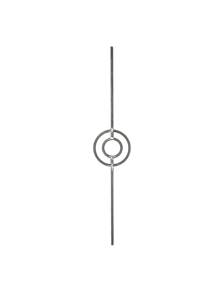 Barreau acier rond 12 mm avec cercle central D180 mm - H950 mm