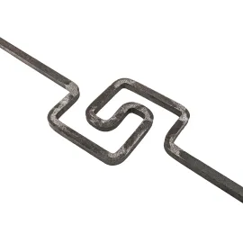 Barreau avec spirale carré centrale pour rambarde fer forgé - H1000 mm