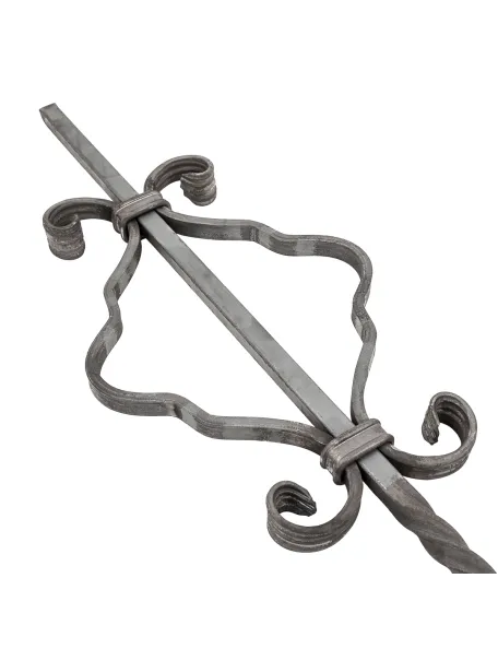 Barreau en acier carré 12 mm avec volutes décoratives - 90 cm
