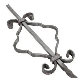 Barreau en acier carré 12 mm avec volutes décoratives - 90 cm