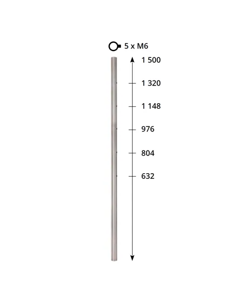 Barreau inox pour garde-corps câble fixation à l'anglaise