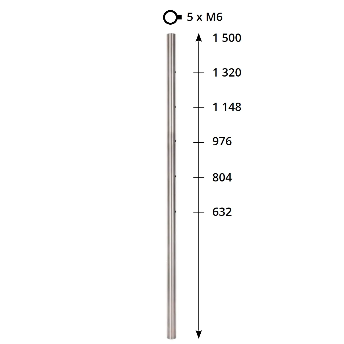 Barreau inox pour garde-corps câble fixation à l'anglaise