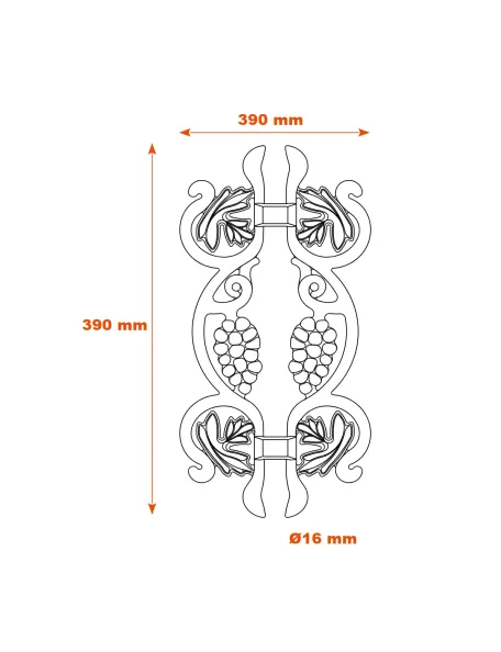 Schéma élément déco vigne  390x200 mm 04141