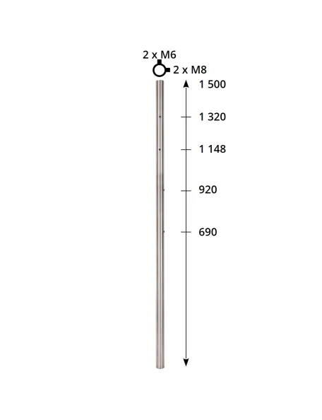 poteau pour garde-corps inox verre / câble ou lisse - pose à l'anglaise