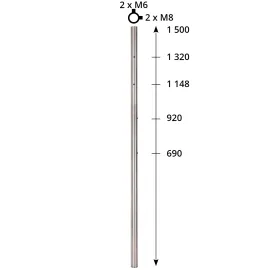 poteau pour garde-corps inox verre / câble ou lisse - pose à l'anglaise
