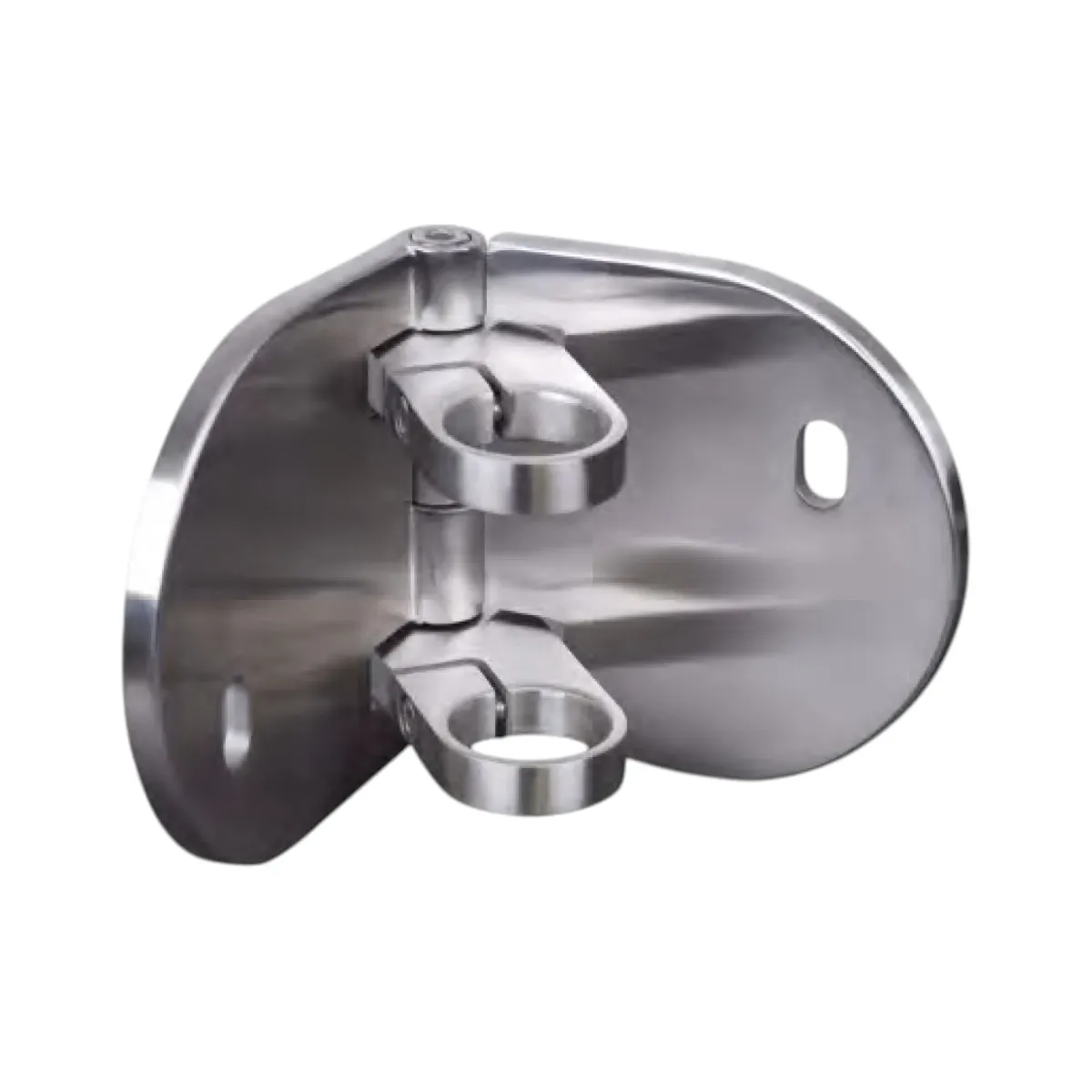 Platine inox d'angle fixation à l'anglaise - Poteau Ø42,4 mm