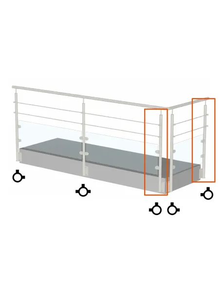 Garde-corps en verre et lisse inox ou câble inox