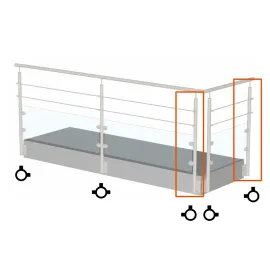 Garde-corps en verre et lisse inox ou câble inox