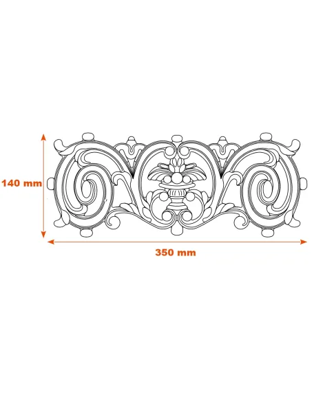 Schéma Déco fonte 140x350 mm SF04071