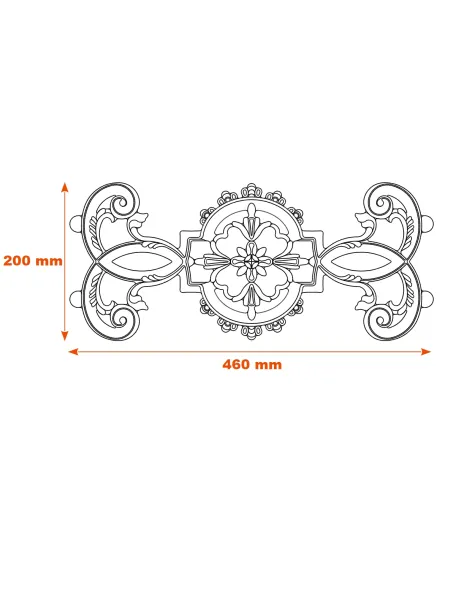 Schéma Décoration fonte 240x460 mm SF04021