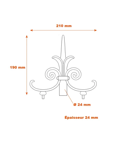 Schéma élément déco fonte 190x210 SF04012