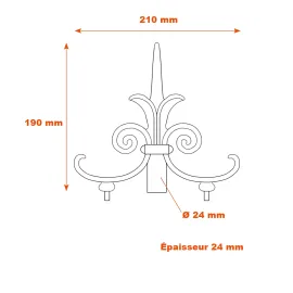 Schéma élément déco fonte 190x210 SF04012
