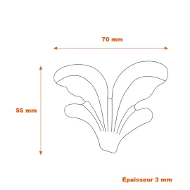 Feuille fer forgé épaisseur 3 mm - 55x70 mm