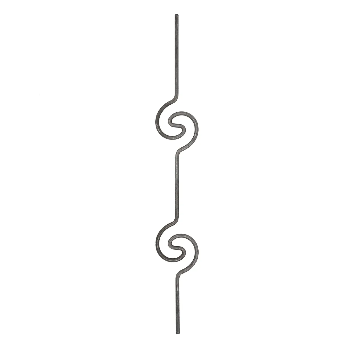 Barreau acier rond D12 mm - double motif spirale