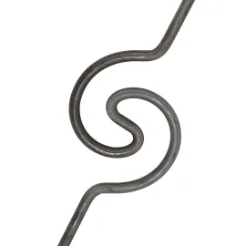 Barreau avec spirale en acier rond 12 mm - H990 mm