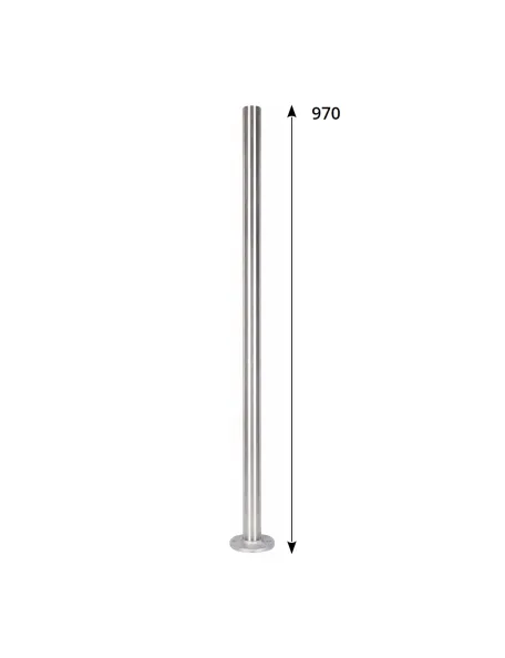 Poteau en inox rond à percer H 970 mm - Pose sol