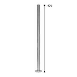 Poteau en inox rond à percer H 970 mm - Pose sol