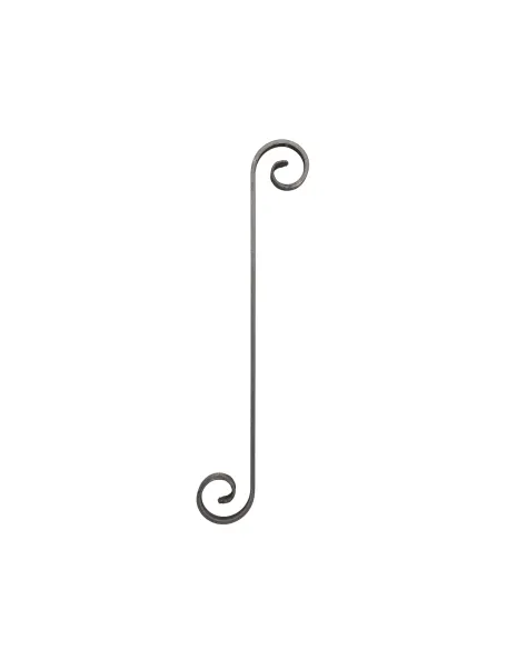 Volute en S 500x72 mm en plat de 14x6