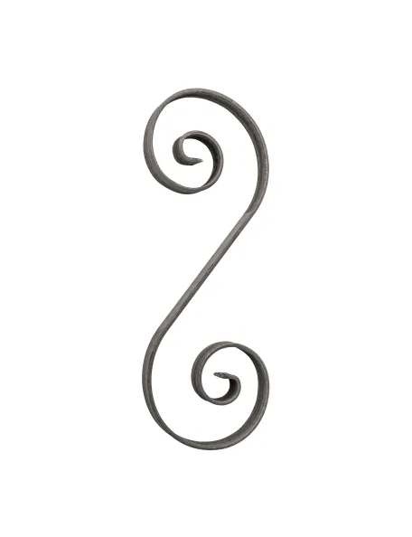 Volute en fer forgé 330x125 en plat de 20x6 mm