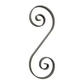 Volute en fer forgé 330x125 en plat de 20x6 mm