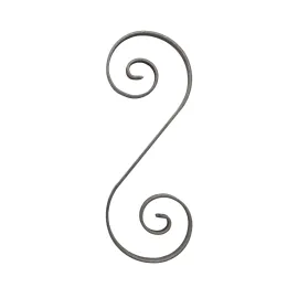 Volute fer forgé en S 330 x 125 mm en plat de 16 x 4 mm