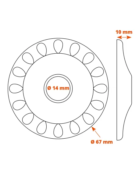 Rosace percée D67 mm
