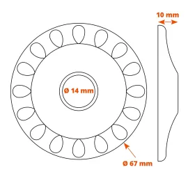 Rosace percée D67 mm