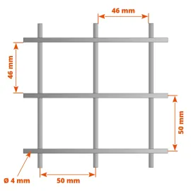 Dimensions mailles grillage serrurier 2000x1000 mm
