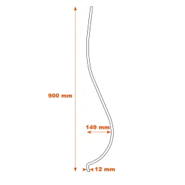 Schéma Barreau galbé simple H 900-carré 12-09034