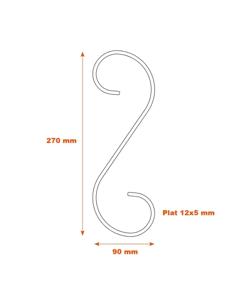 Volute acier 270x90 -SF14091