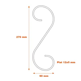 Volute acier 270x90 -SF14091