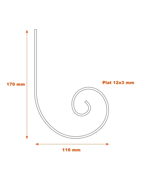 Schéma Volute 170x116 en plat de 12x3-SF14200