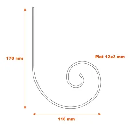 Schéma Volute 170x116 en plat de 12x3-SF14200
