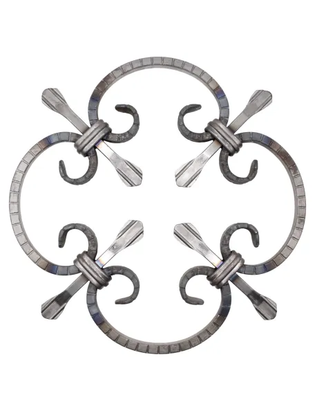 Déco fer forgé martelé 250x250 mm en carré de 8 mm