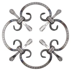 Déco fer forgé martelé 250x250 mm en carré de 8 mm