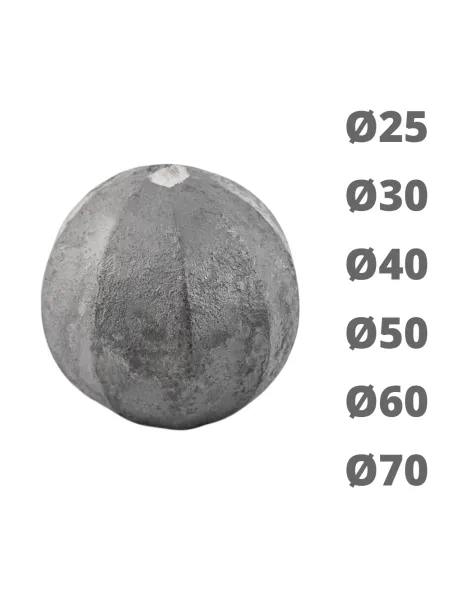 Boule acier martelé à facette