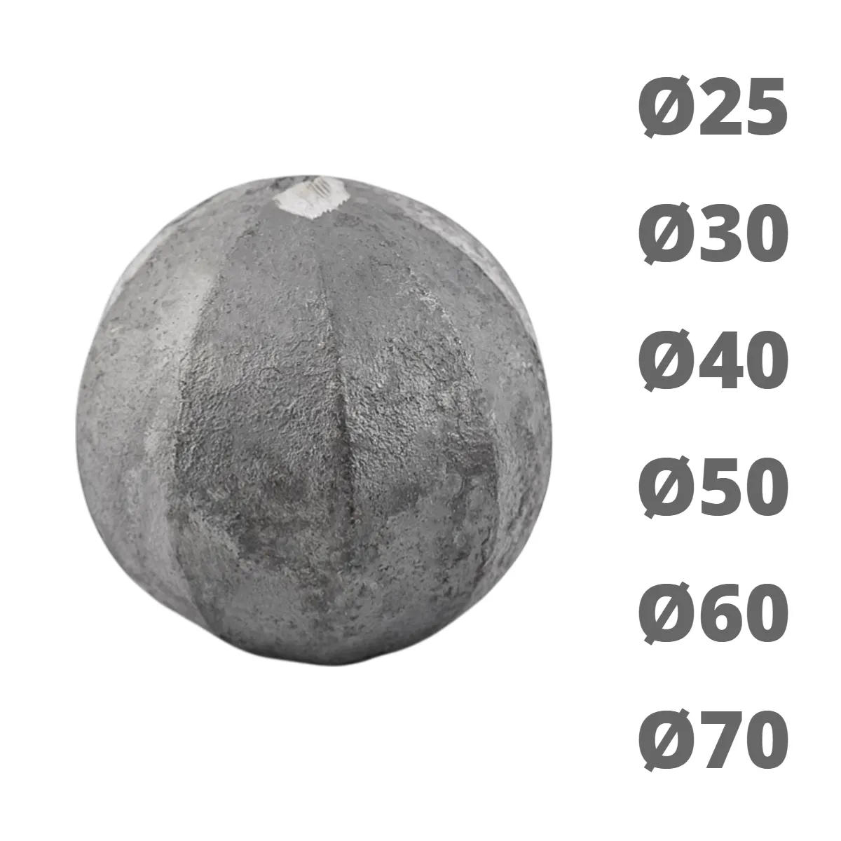 Boule acier martelé à facette