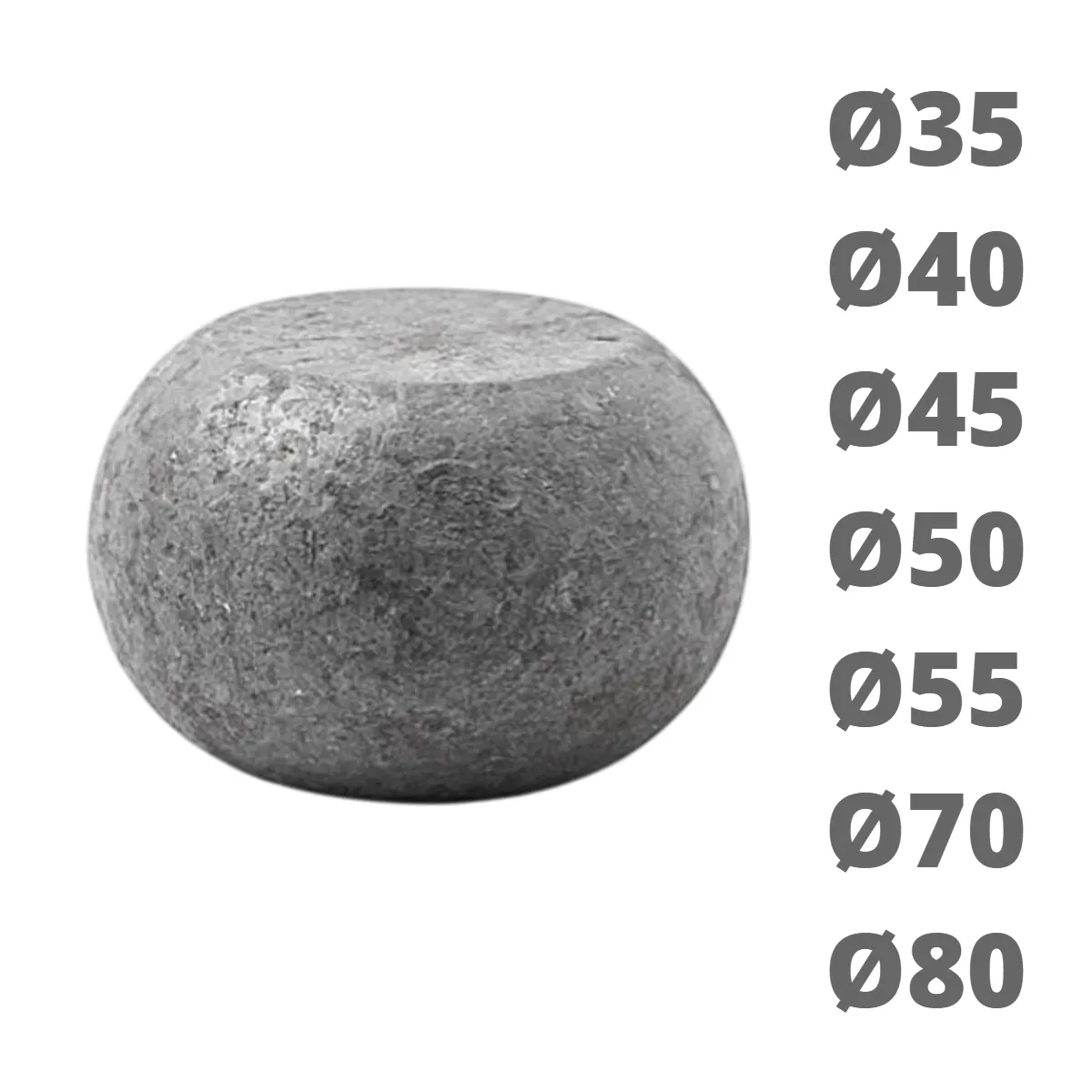 Diamètres boules méplates en acier